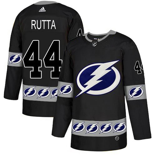 Cheap Adidas Tampa Bay Lightning Men 44 Jan Rutta Black Authentic Team Logo Fashion Stitched NHL Jersey